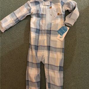 Brand new Carters Blue Plaid Kids One Piece sleeper